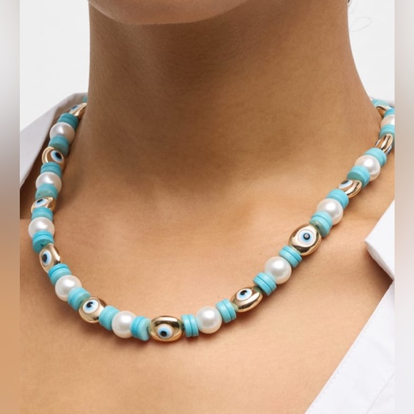 BaubleBar Jewelry - Lindsay beaded necklace, evil eye